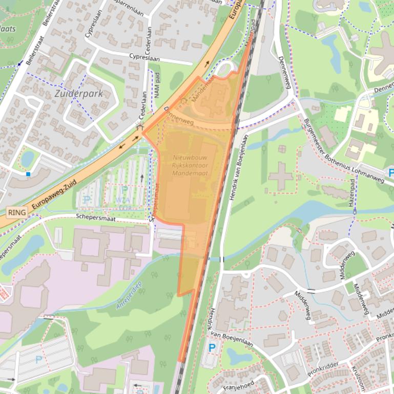Kaart van postcodegebied 9405TG.