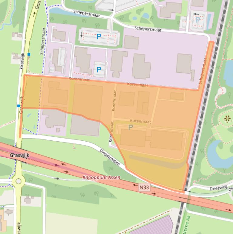 Kaart van postcodegebied 9405TJ.