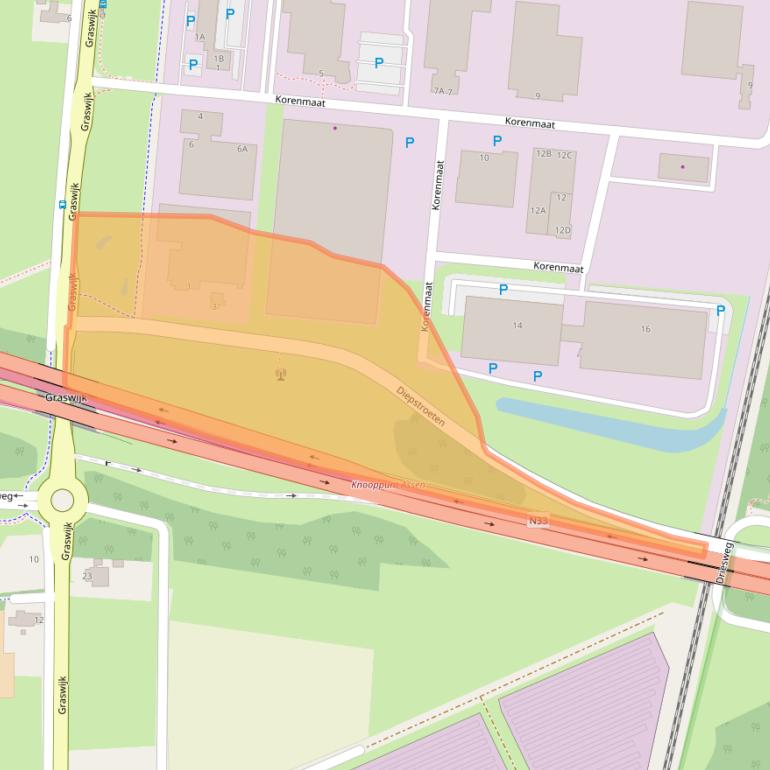 Kaart van postcodegebied 9405TK.