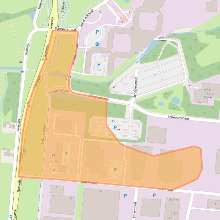 Kaart van postcodegebied 9405TL.