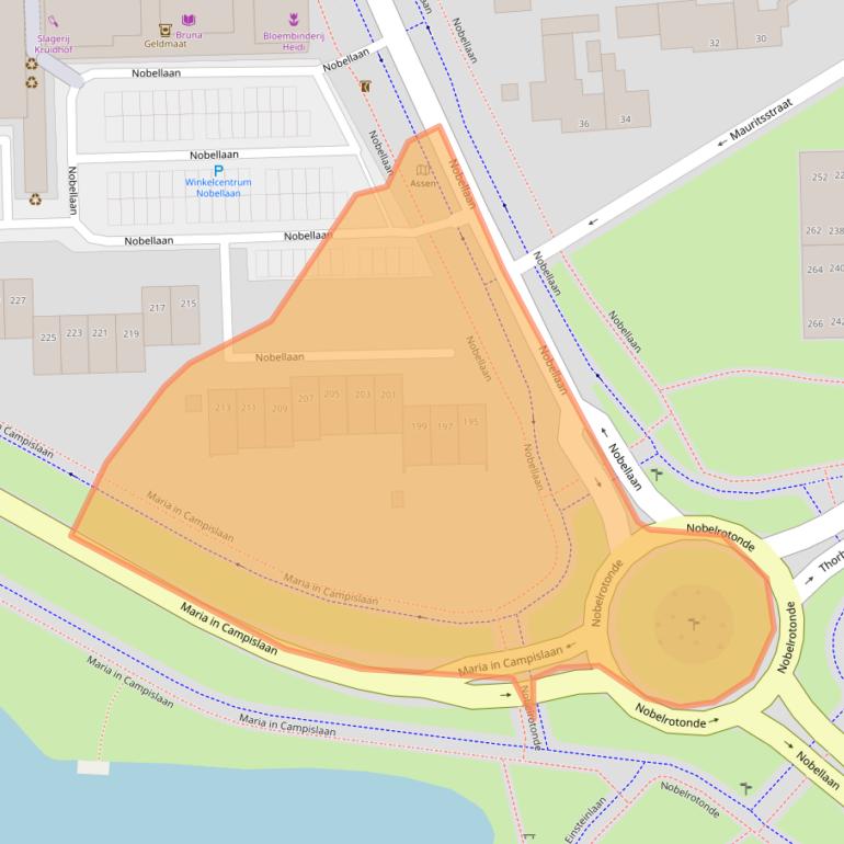 Kaart van postcodegebied 9406AE.