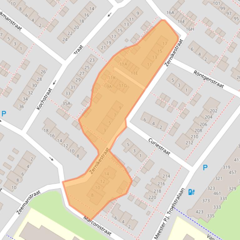 Kaart van postcodegebied 9406BP.