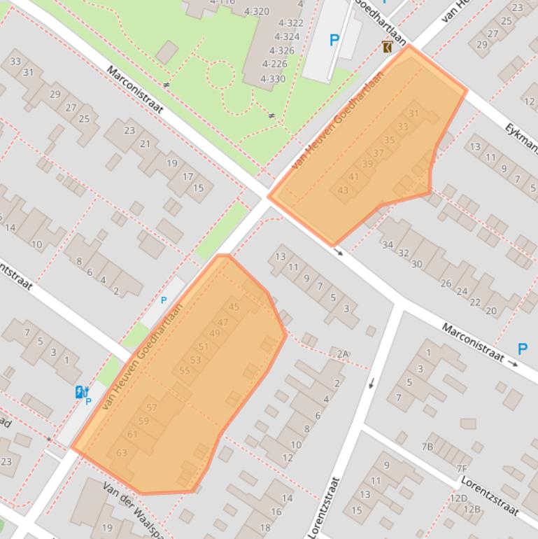 Kaart van postcodegebied 9406CD.