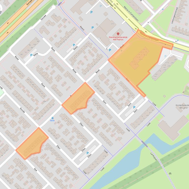 Kaart van postcodegebied 9406GT.