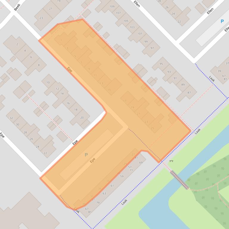 Kaart van postcodegebied 9406HJ.