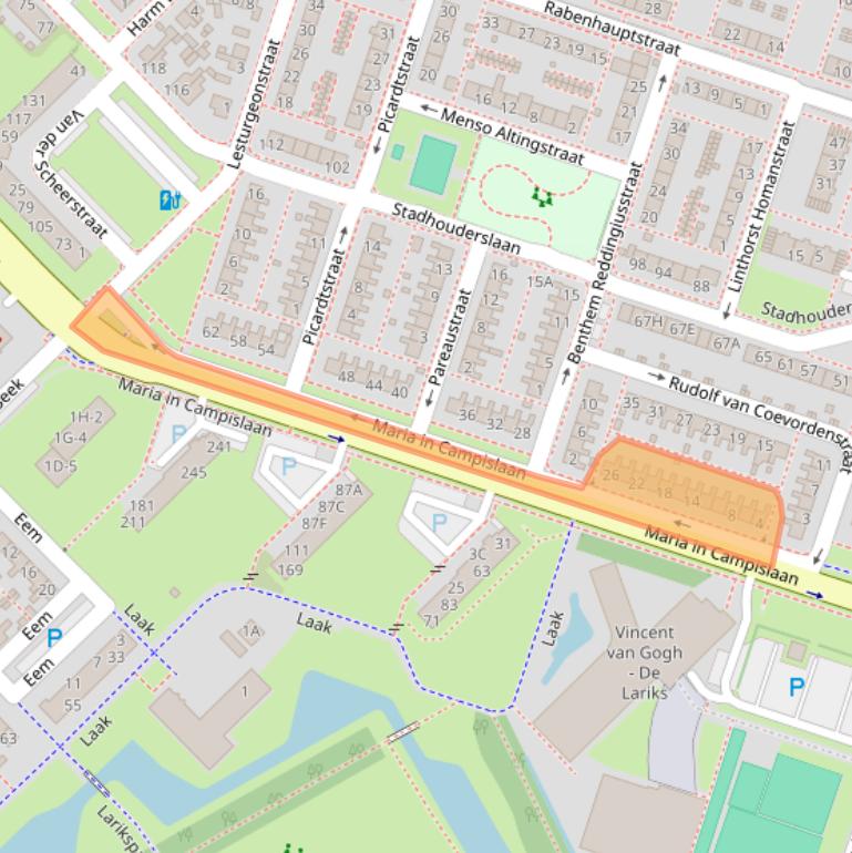 Kaart van postcodegebied 9406JH.