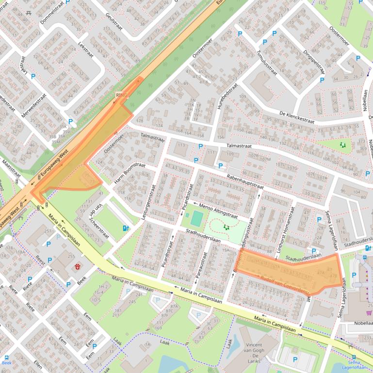 Kaart van postcodegebied 9406KC.