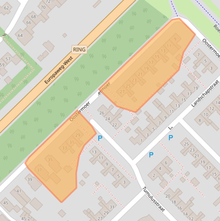 Kaart van postcodegebied 9406LE.