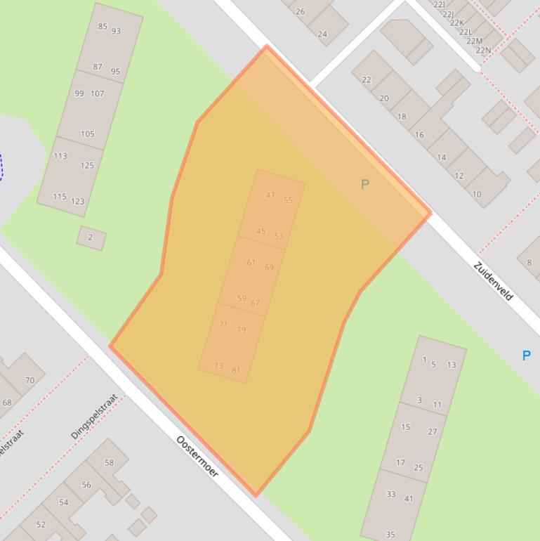 Kaart van postcodegebied 9406LJ.