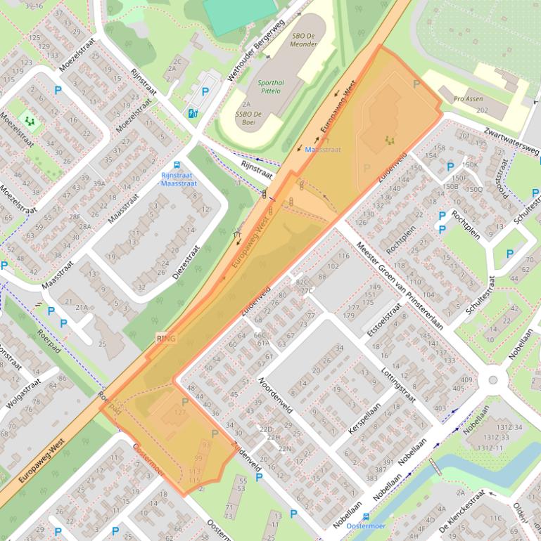 Kaart van postcodegebied 9406LK.