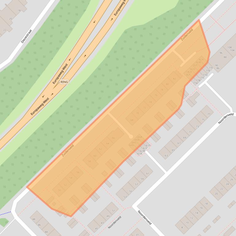 Kaart van postcodegebied 9406LM.