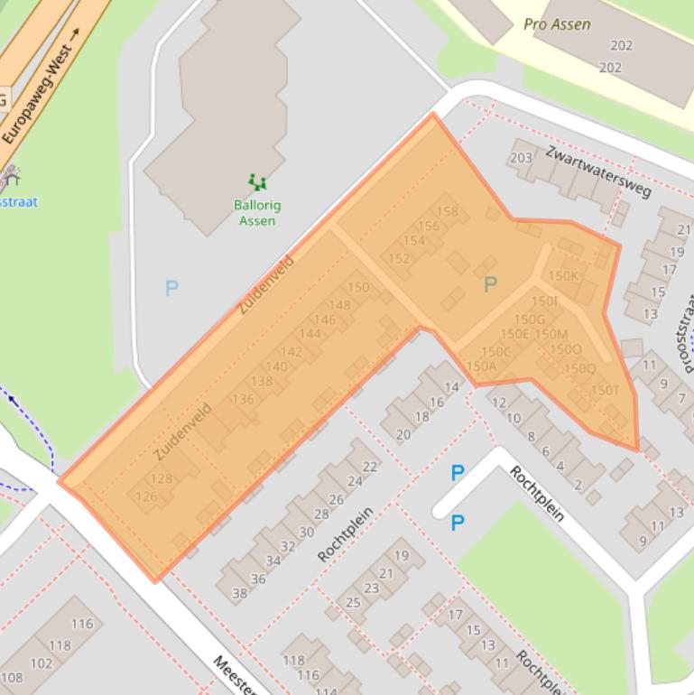 Kaart van postcodegebied 9406LP.