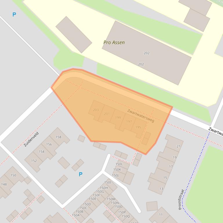 Kaart van postcodegebied 9406NM.