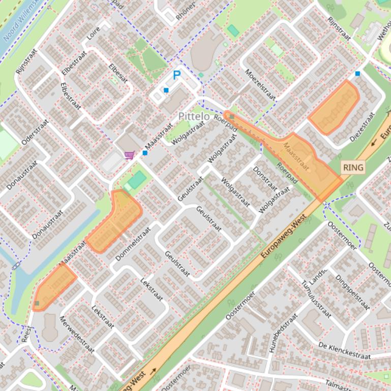 Kaart van postcodegebied 9406RA.