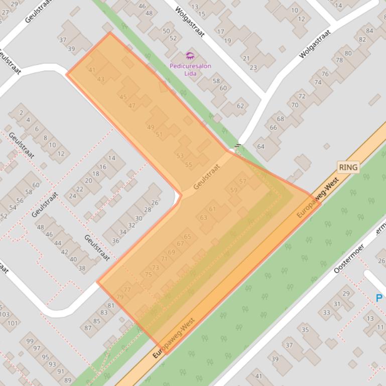 Kaart van postcodegebied 9406RR.