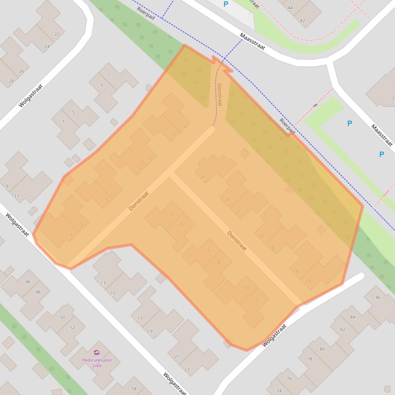 Kaart van postcodegebied 9406RZ.