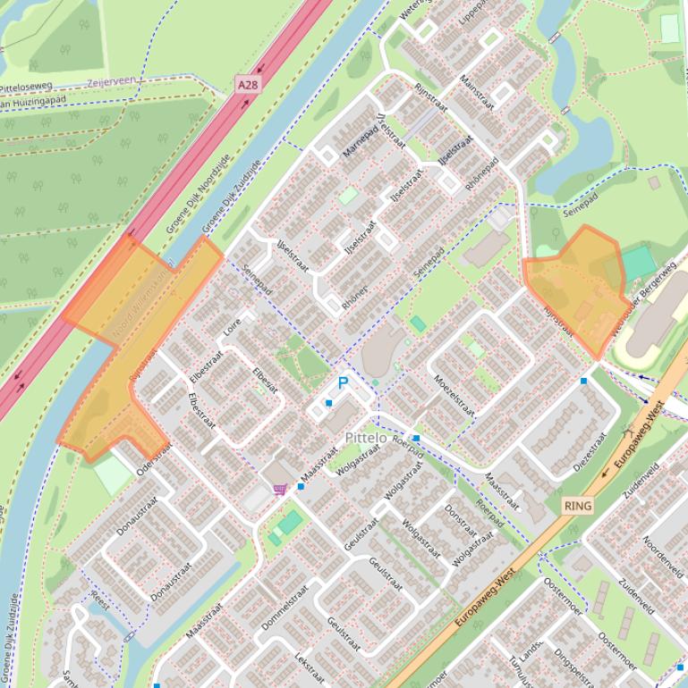 Kaart van postcodegebied 9406SE.