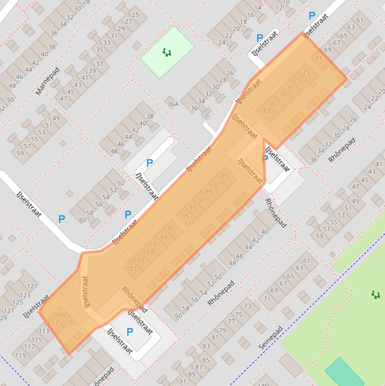 Kaart van postcodegebied 9406TR.