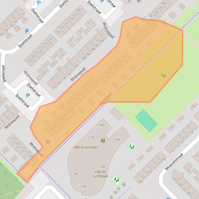 Kaart van postcodegebied 9406VC.