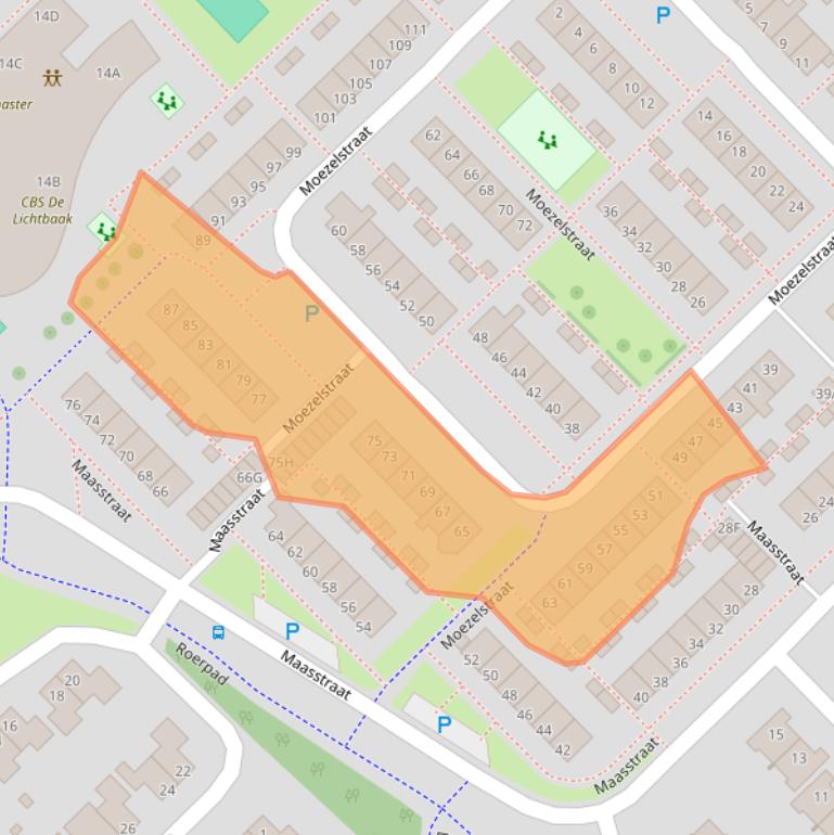 Kaart van postcodegebied 9406VJ.