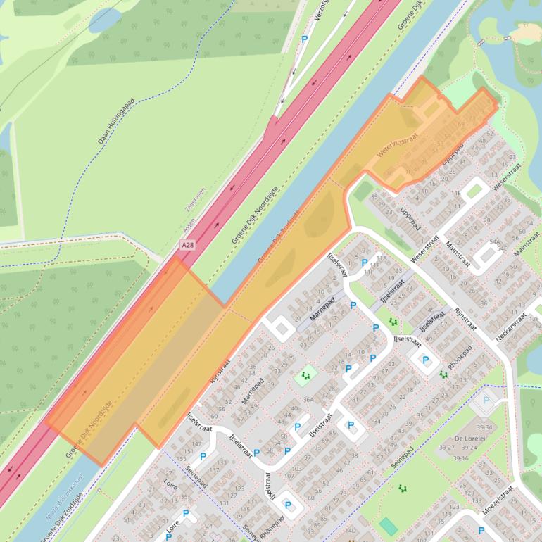 Kaart van postcodegebied 9406VW.
