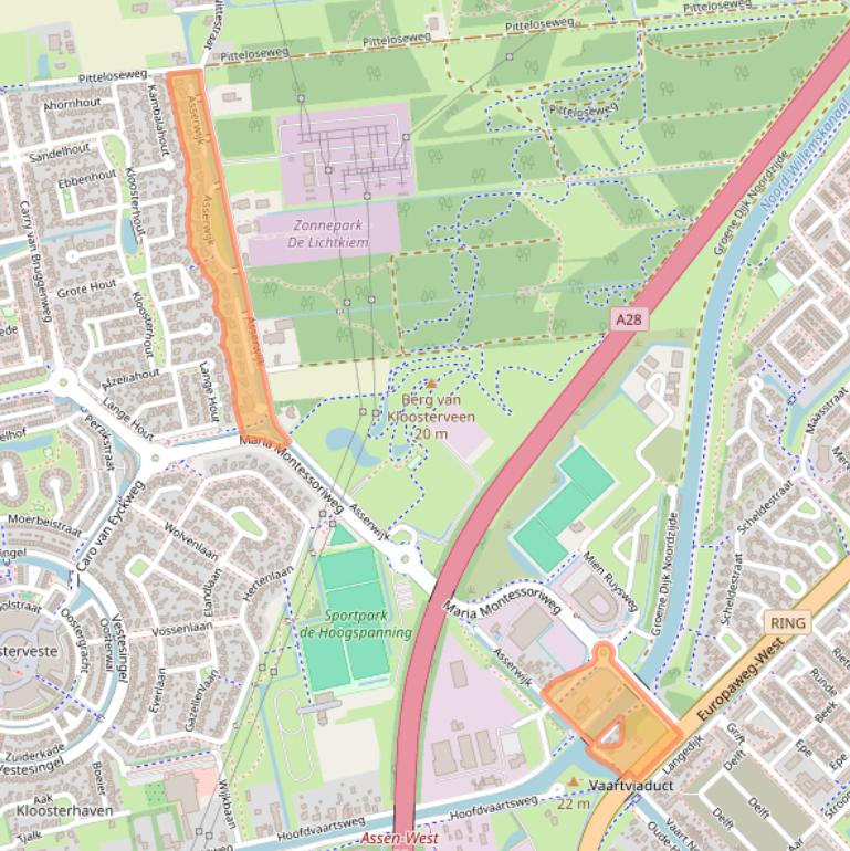 Kaart van postcodegebied 9406XJ.