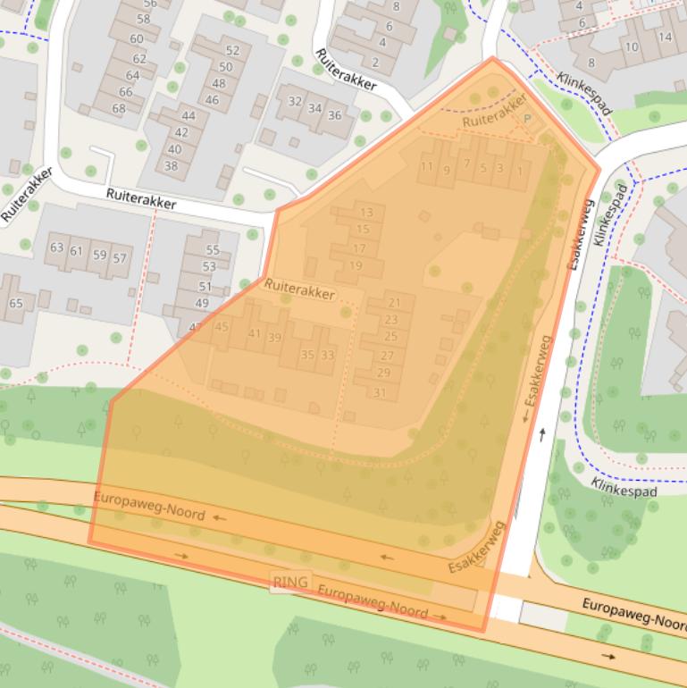 Kaart van postcodegebied 9407BE.