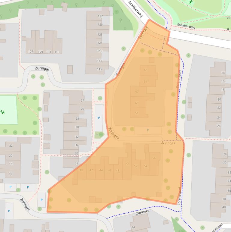 Kaart van postcodegebied 9407CB.