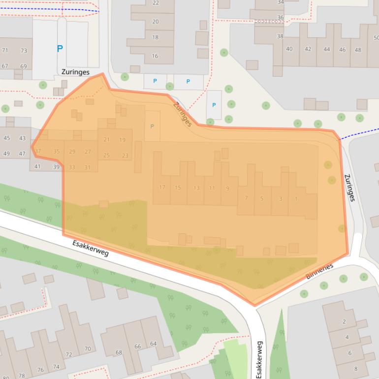 Kaart van postcodegebied 9407CC.