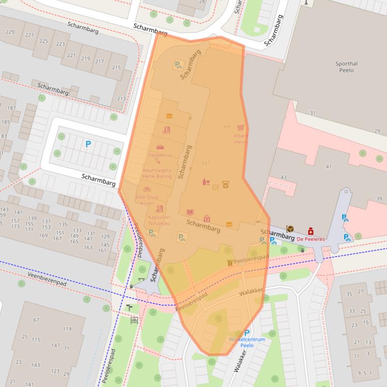 Kaart van postcodegebied 9407EC.