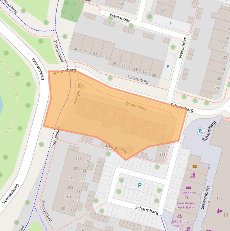 Kaart van postcodegebied 9407EG.