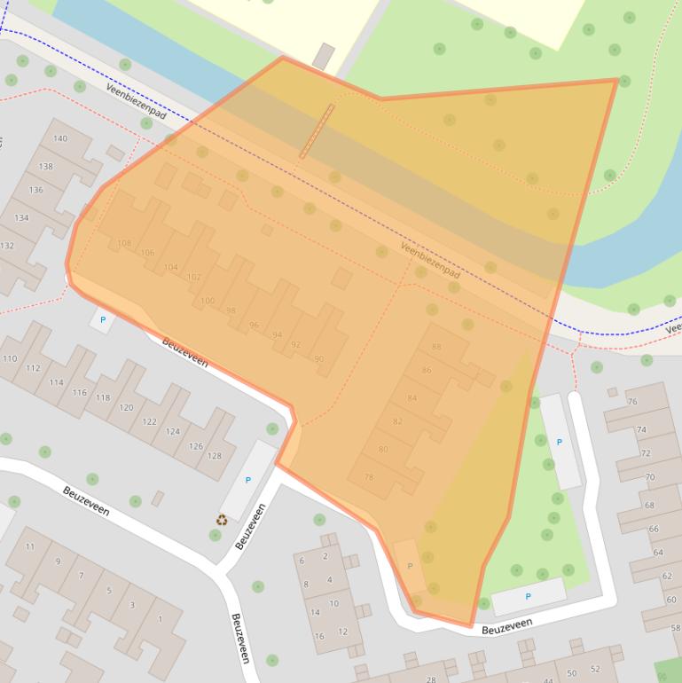 Kaart van postcodegebied 9407HC.