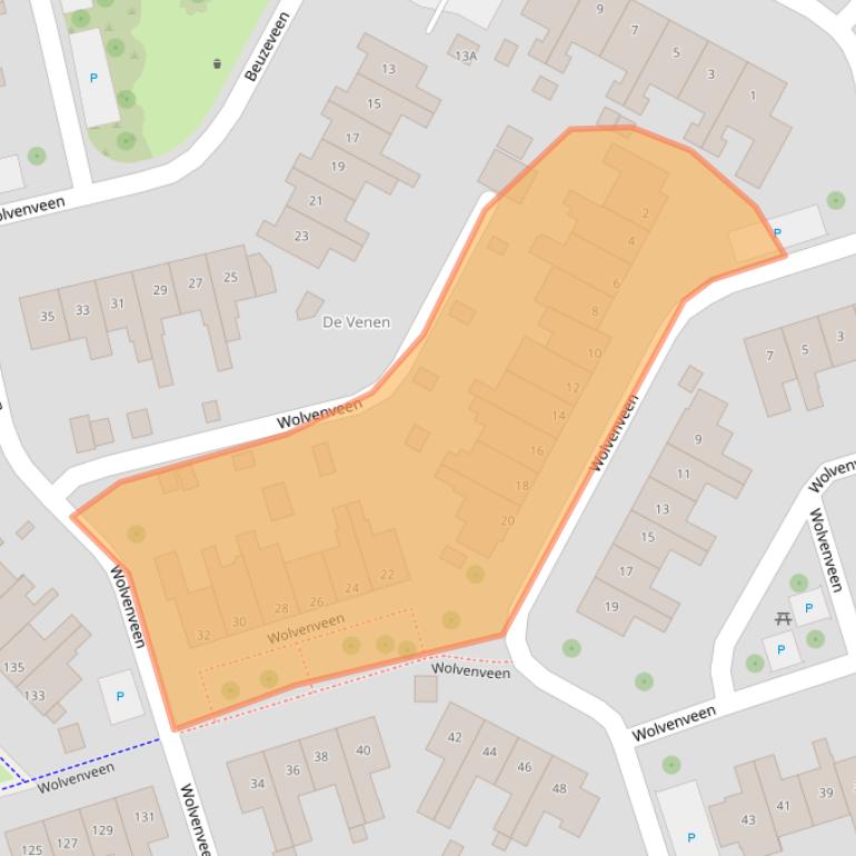 Kaart van postcodegebied 9407HJ.