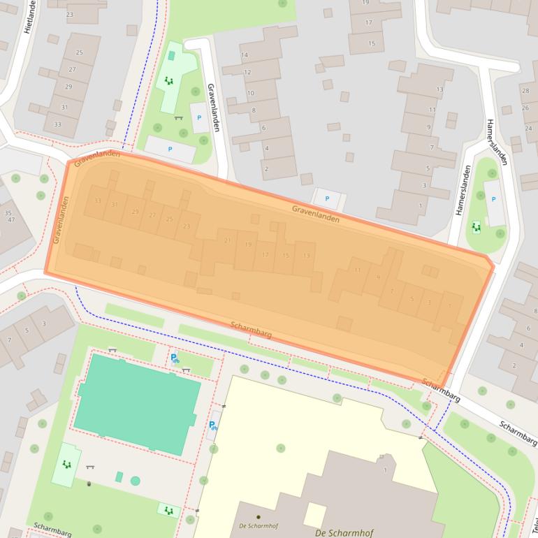 Kaart van postcodegebied 9407JJ.