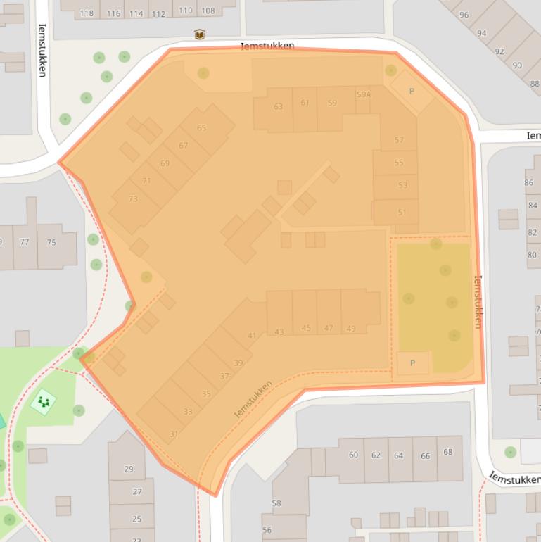 Kaart van postcodegebied 9407KJ.