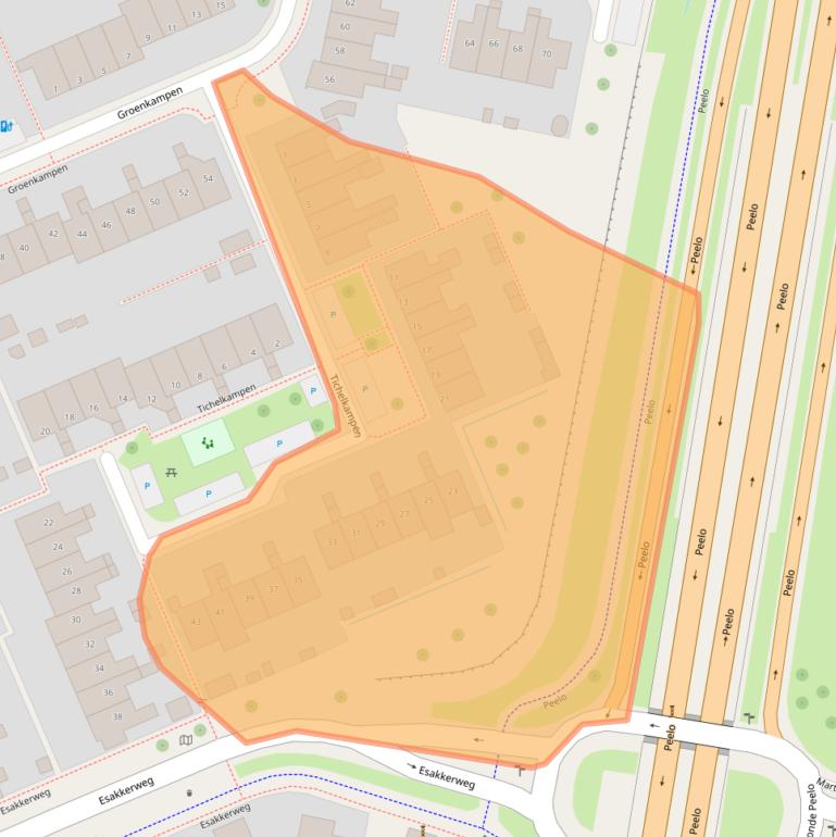 Kaart van postcodegebied 9407RS.