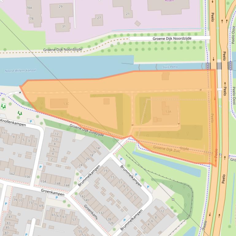 Kaart van postcodegebied 9407TB.