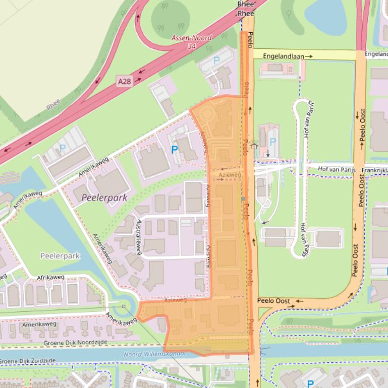 Kaart van postcodegebied 9407TC.