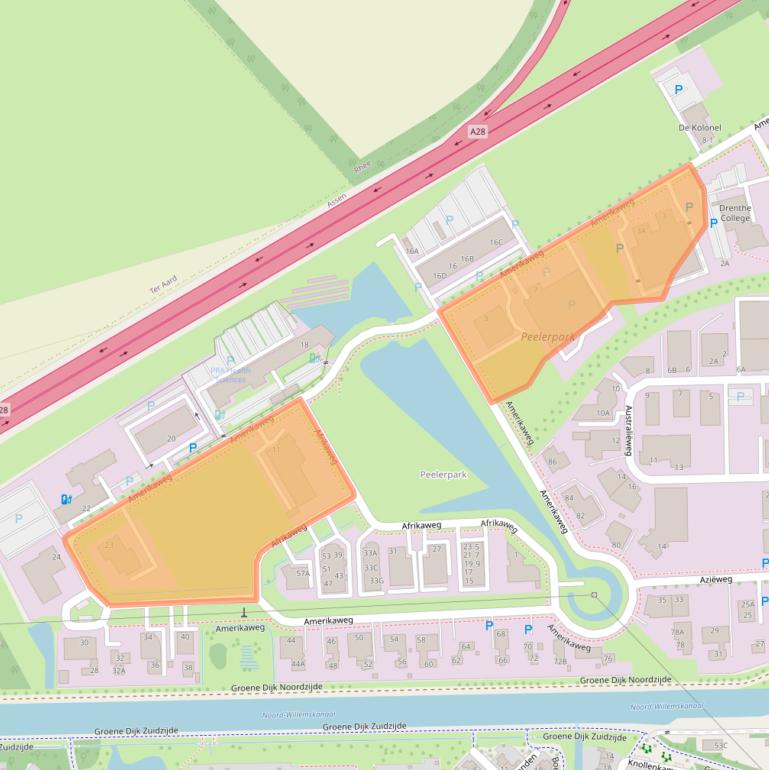 Kaart van postcodegebied 9407TJ.