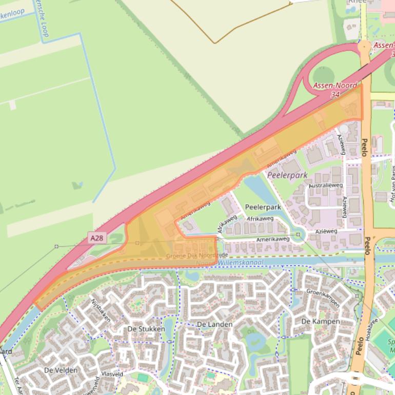 Kaart van postcodegebied 9407TK.