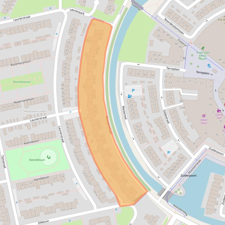 Kaart van postcodegebied 9408AL.