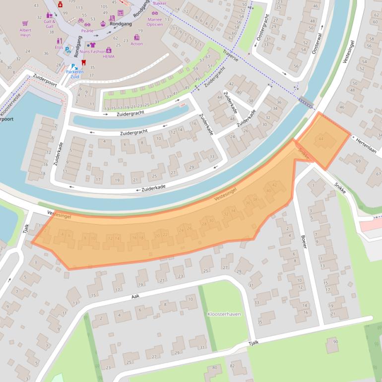 Kaart van postcodegebied 9408CA.
