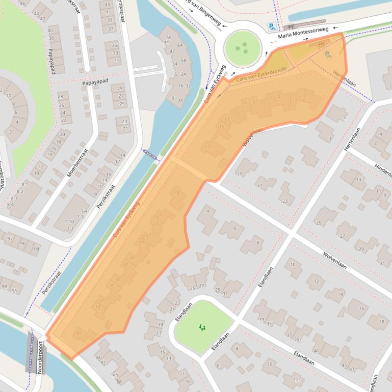 Kaart van postcodegebied 9408CX.