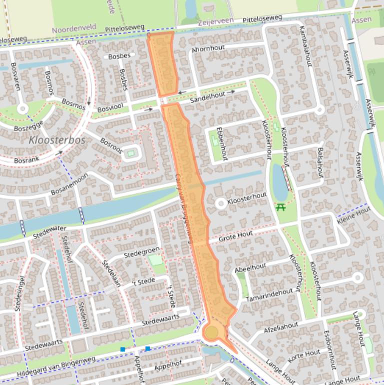 Kaart van postcodegebied 9408DJ.