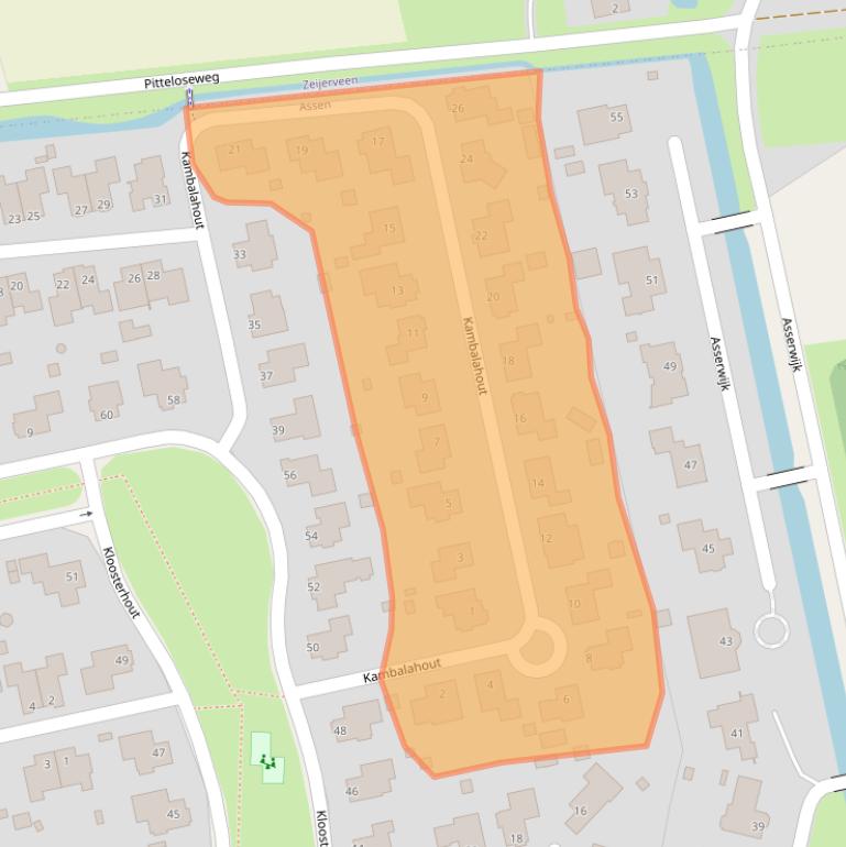 Kaart van postcodegebied 9408DS.