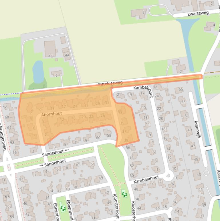 Kaart van postcodegebied 9408DW.