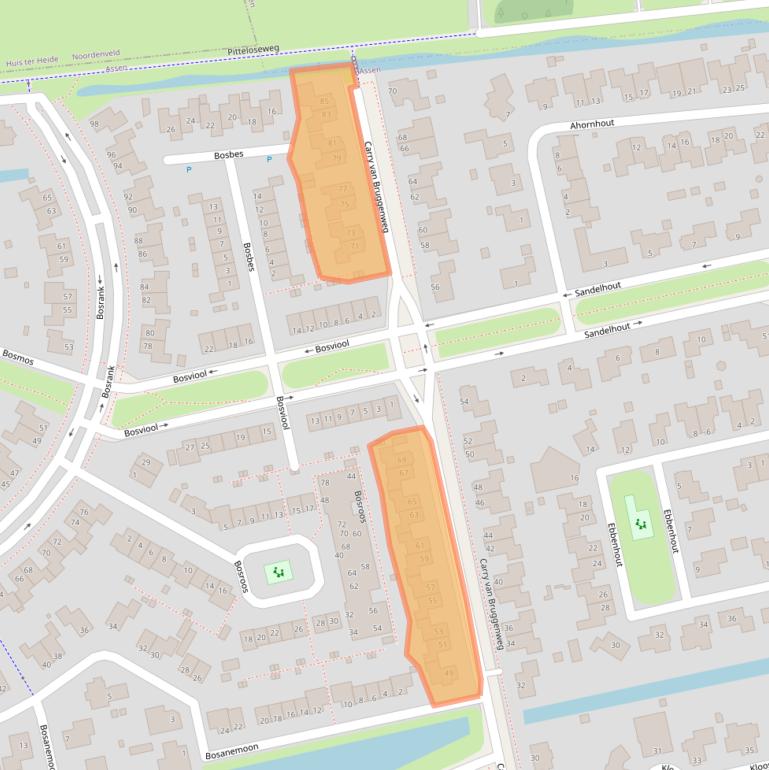 Kaart van postcodegebied 9408DX.