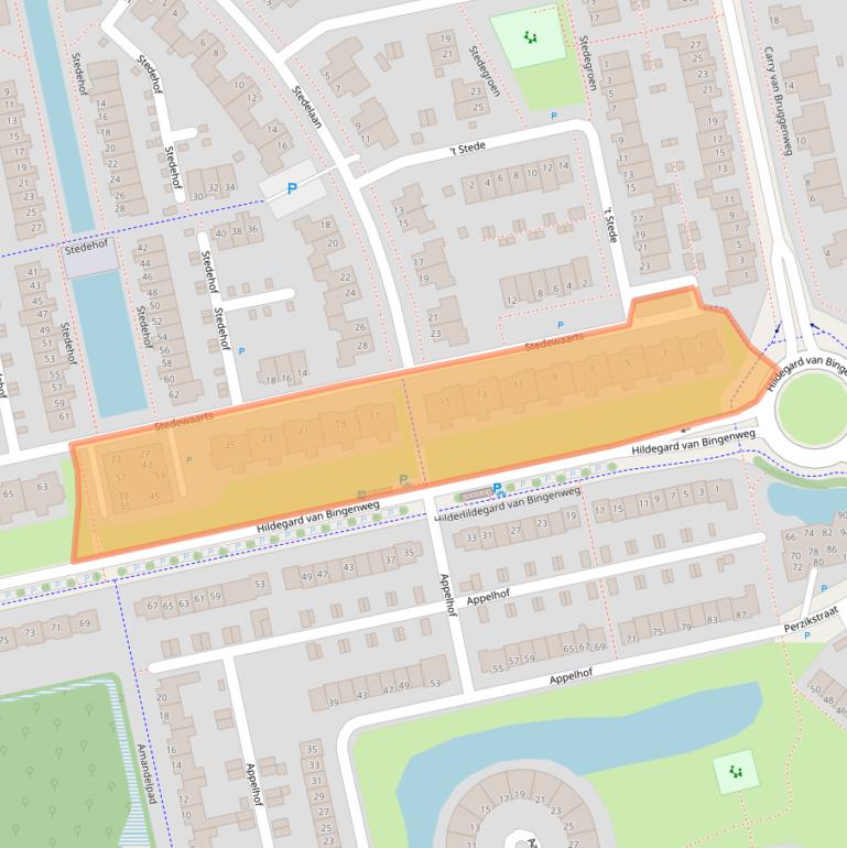 Kaart van postcodegebied 9408HJ.