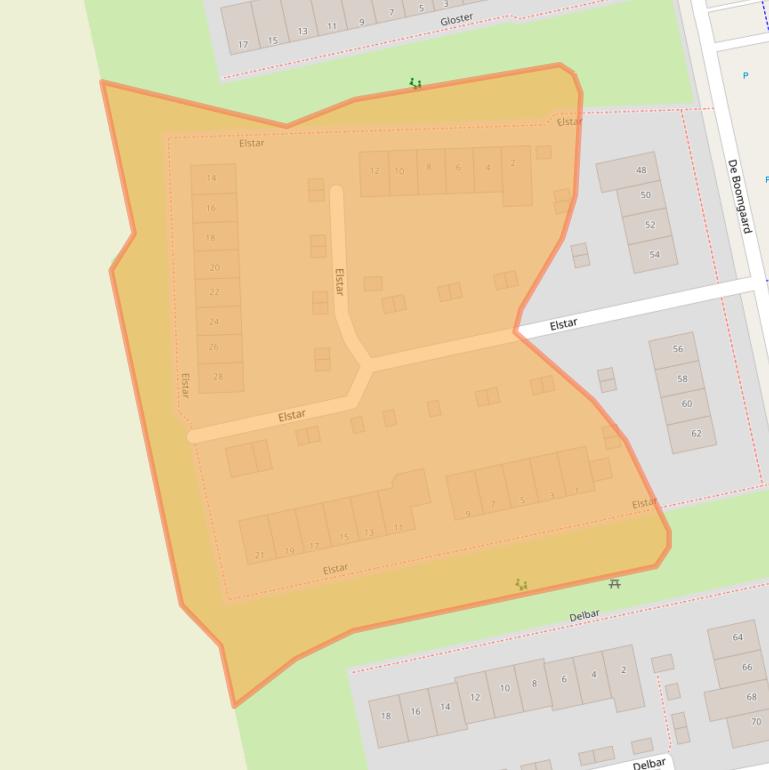 Kaart van postcodegebied 9408JJ.