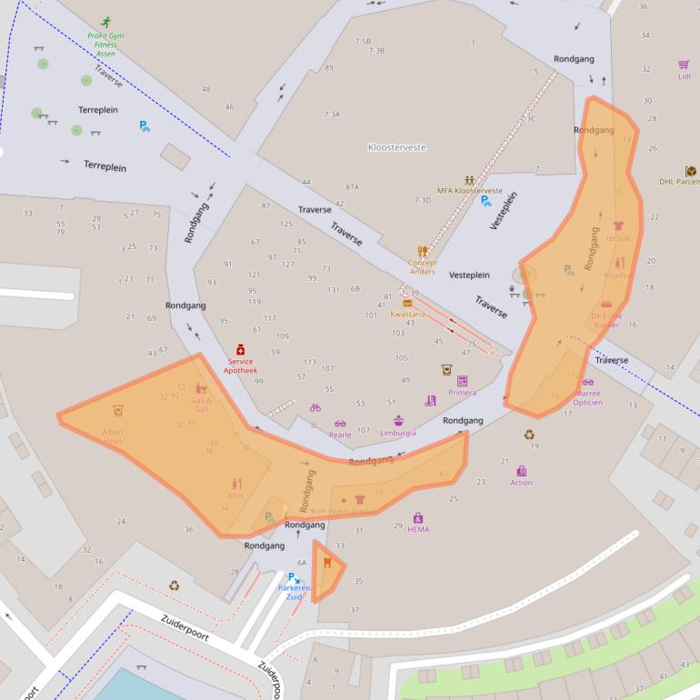 Kaart van postcodegebied 9408MH.